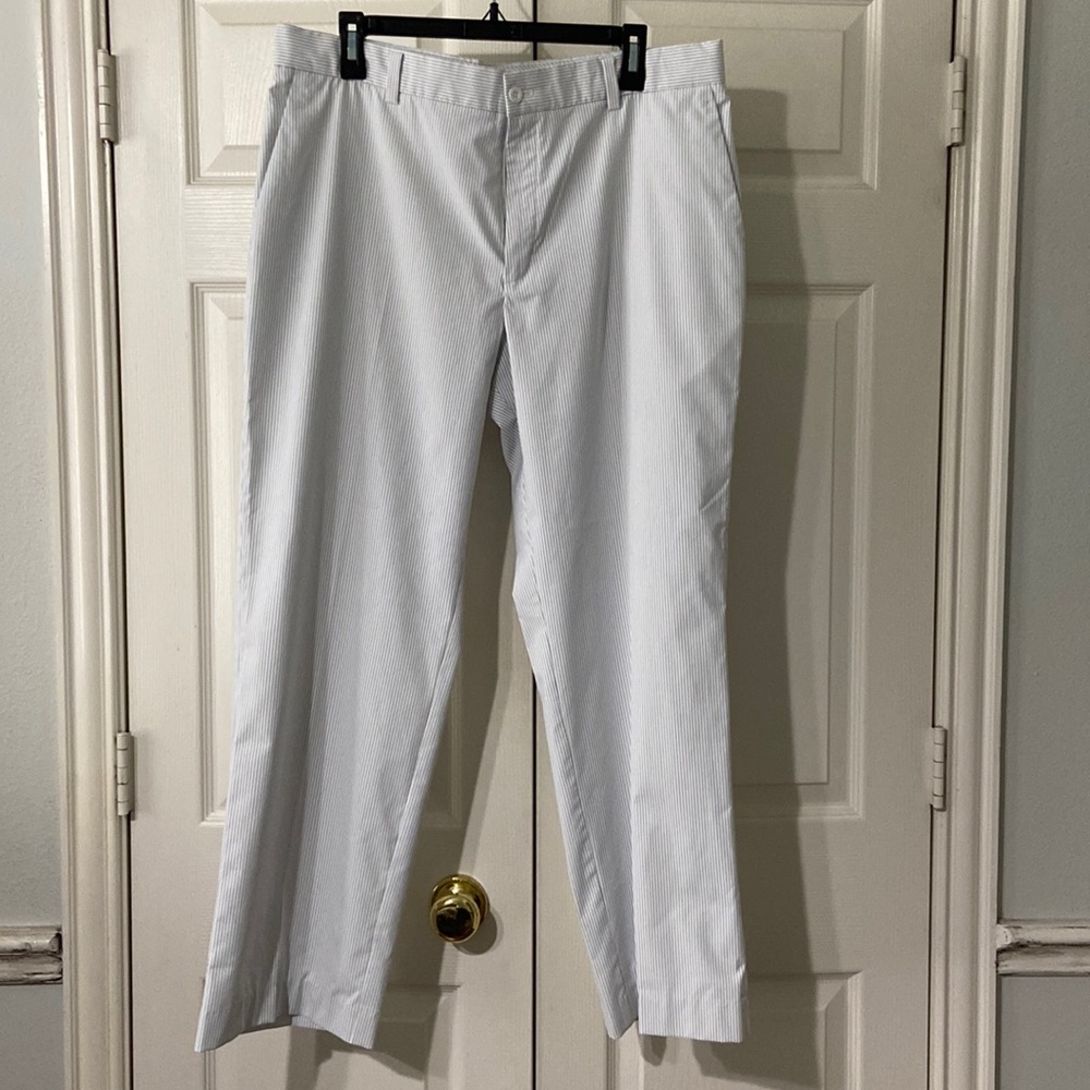 Nike Golf Dri-Fit Pants Size 36x29 White with Gray Stripes